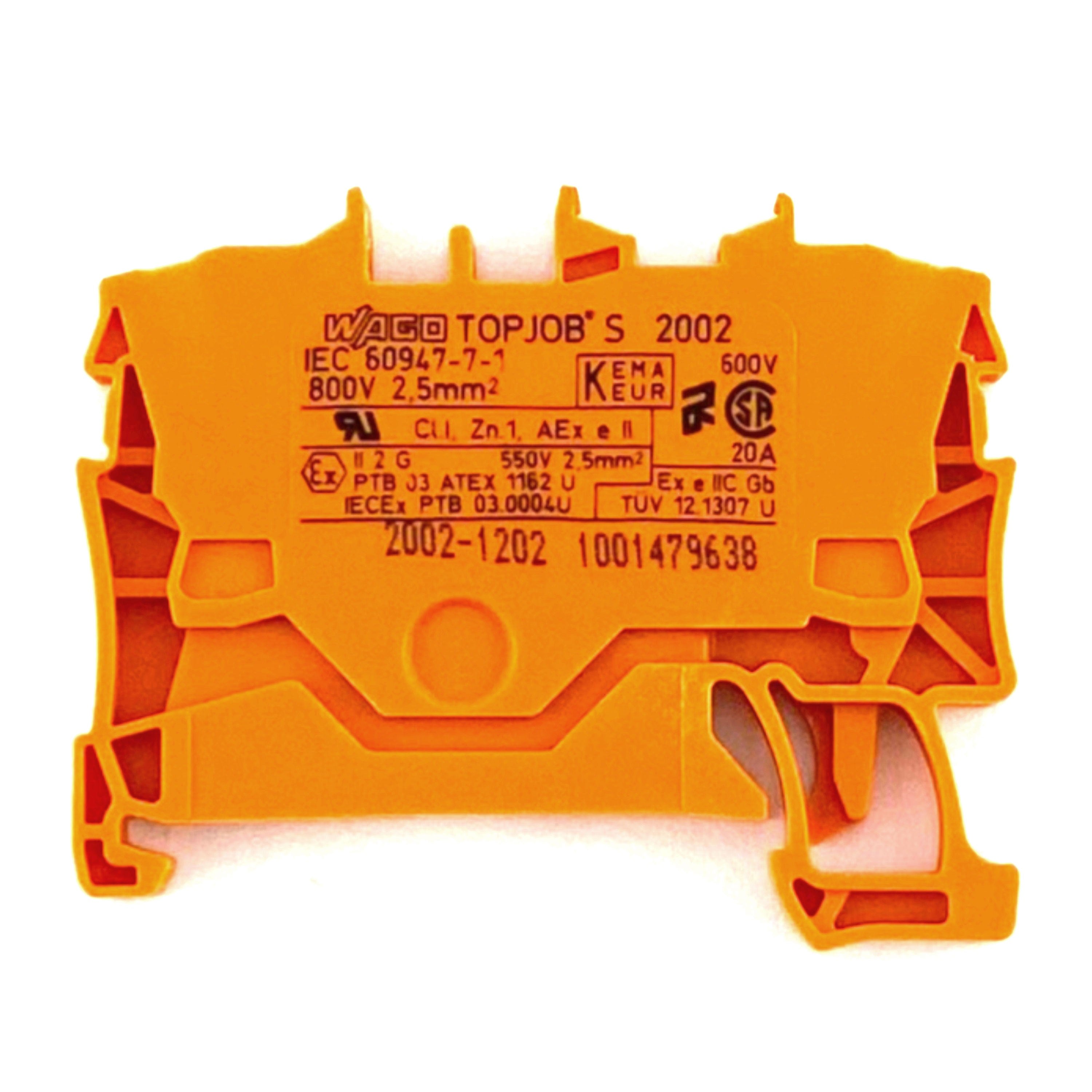 Morsetto passante arancio 2,5mmq. Wago