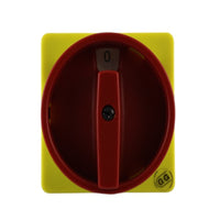 Maniglia 67 X 67 giallo/rosso 1-0-2 lucchettabile (adatto a serie commutatori a camme Phoenix 12, 16, 20) Giovenzana