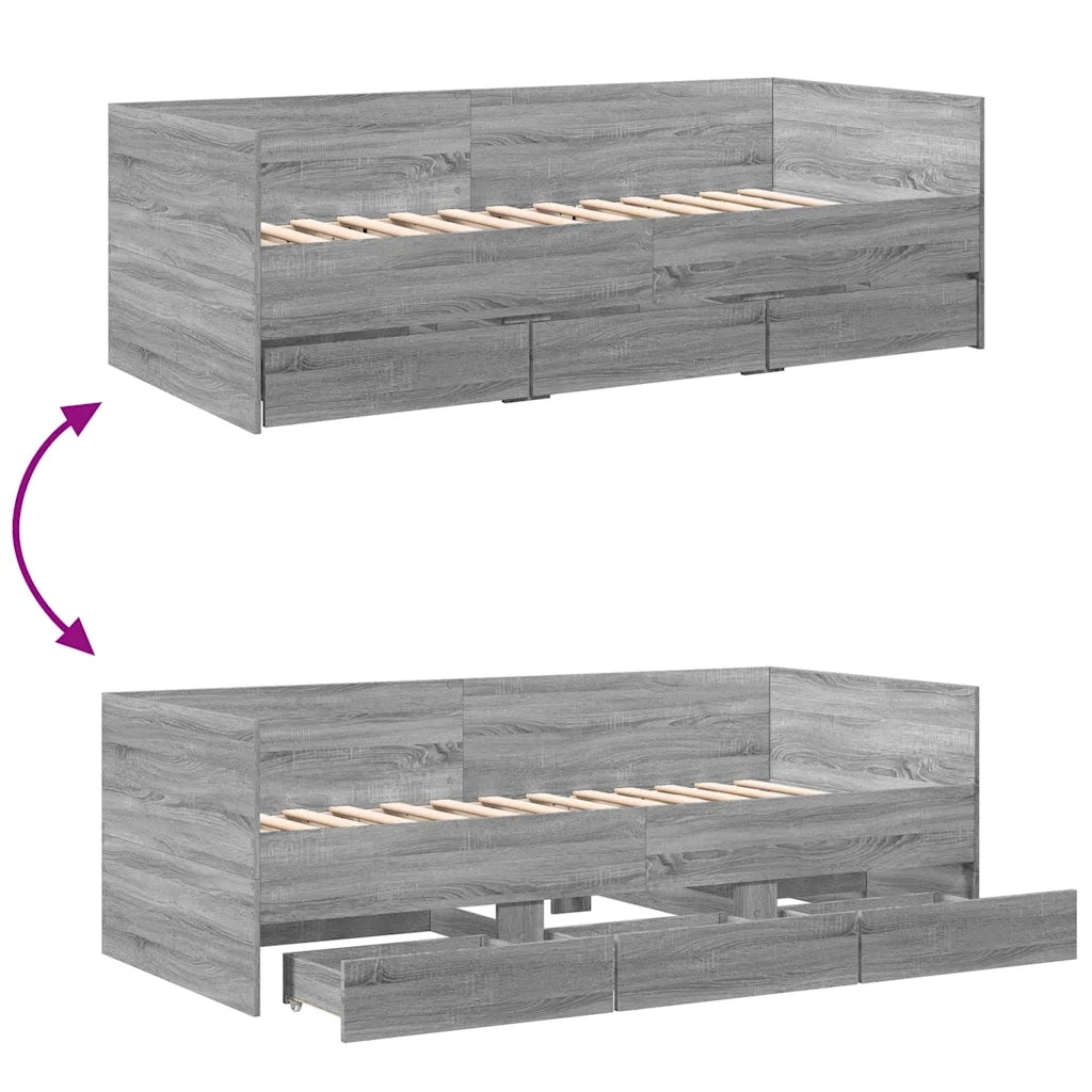 Divano letto | Sof¨¤ letto | Letto singolo con Cassetti senza Materasso 75x190 cm