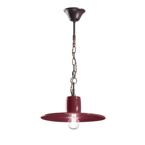 LAMPADARIO SOSPENSIONE IN CERAMICA COLOR BORDEAUX 1XE27 LAND ONDALUCE