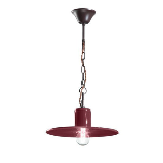 LAMPADARIO SOSPENSIONE IN CERAMICA COLOR BORDEAUX 1XE27 LAND ONDALUCE