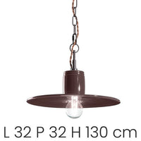 LAMPADARIO SOSPENSIONE IN CERAMICA COLOR FANGO 1XE27 LAND ONDALUCE