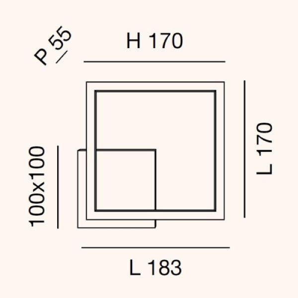 APPLIQUE DA PARETE A LED 11W LUCE CALDA 3000K 1080LM CORTEN SERIE BARD FABAS