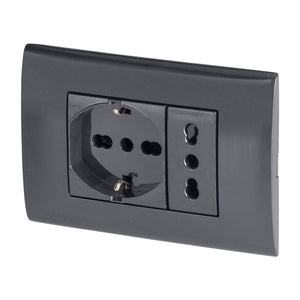 PLACCA PREMONTATA CON DOPPIA PRESA NERA DI POLY POOL