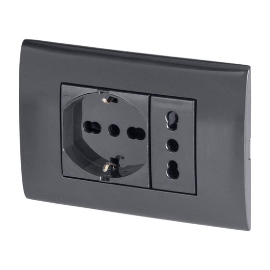 PLACCA PREMONTATA CON DOPPIA PRESA NERA DI POLY POOL