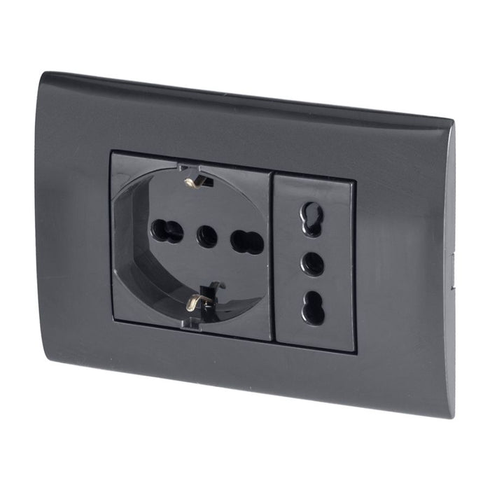 PLACCA PREMONTATA CON DOPPIA PRESA NERA DI POLY POOL