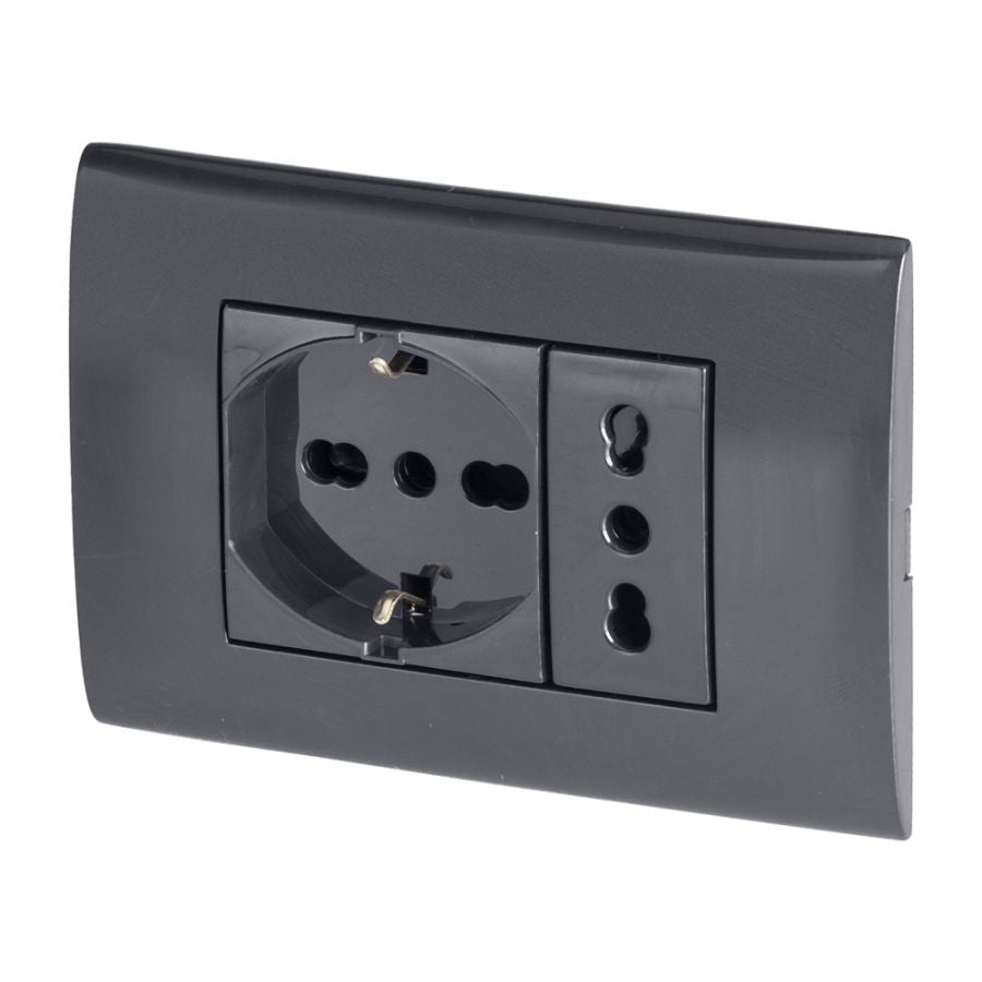 PLACCA PREMONTATA CON DOPPIA PRESA NERA DI POLY POOL