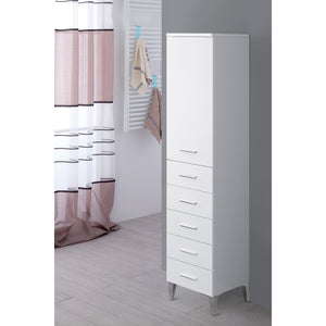 COLONNA 1 ANTA 5 CASSETTI 35X34XH154CM BIANCO LUC.