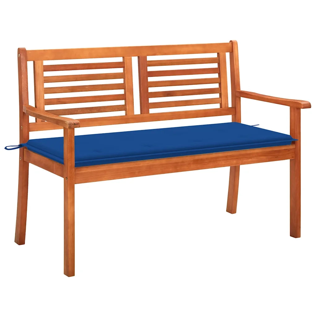 Panchina da Giardino 2 Posti e Cuscino 120cm Massello Eucaliptocod mxl 72481