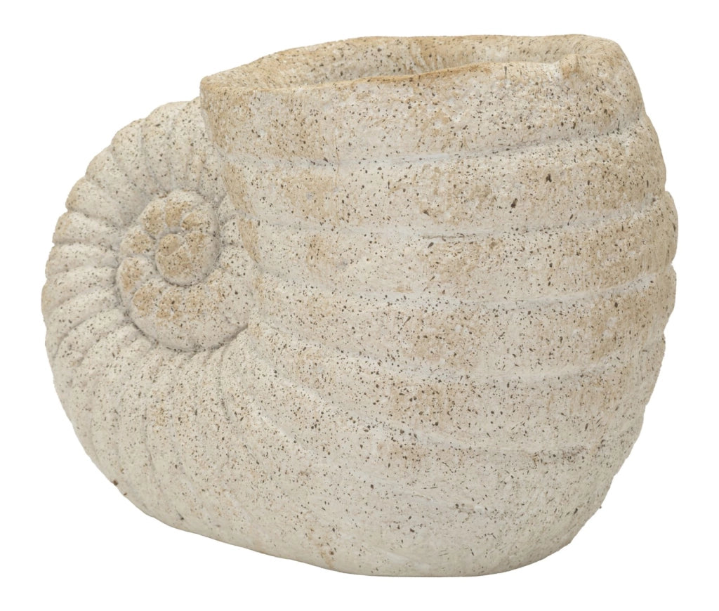 Vaso Shell Sand 33x19x23 cm in Mgo Beige