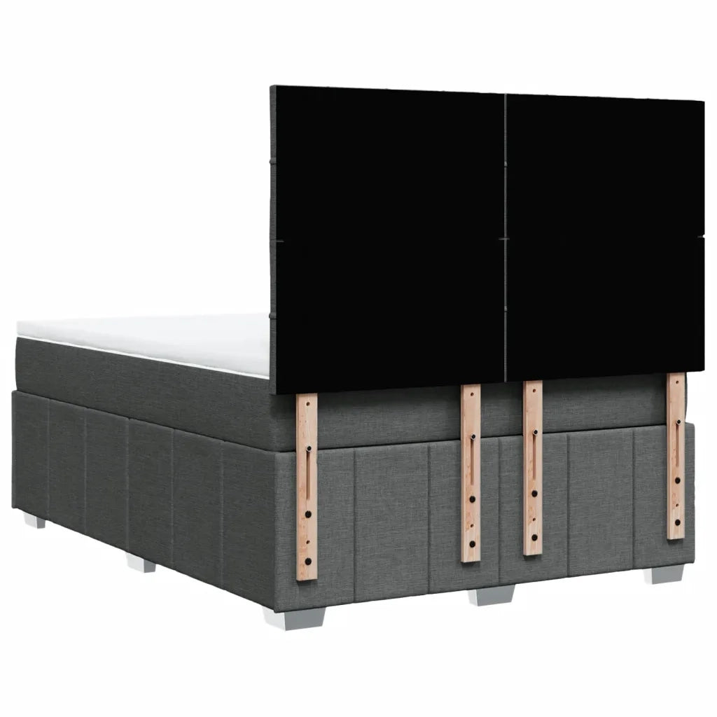 Giroletto a Molle con Materasso Grigio Scuro 160x200 cm Tessuto