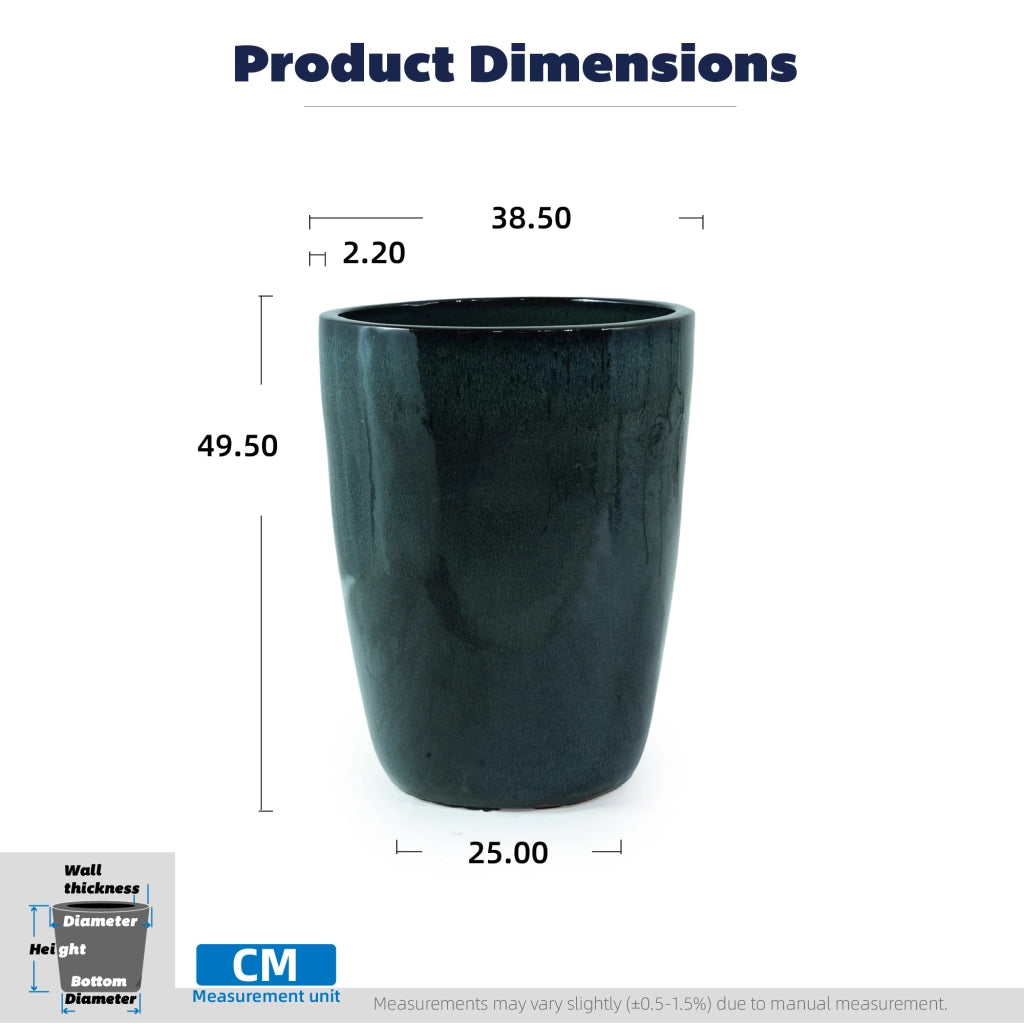 VASO DA FIORI IN CERAMICA Ø38,5 x 49,5 cm Verde scuro