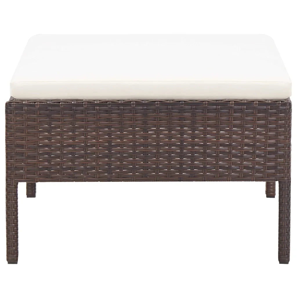 Set Divani da Giardino 6 pz con Cuscini in Polyrattan Marrone 48939
