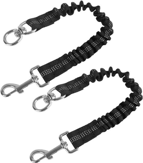 Raccordo elastico riflettente per cinturoni di sicurezza per cani, 2 pezzi, 40-57 cm, per passeggiate, jogging e bicicletta