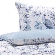 Set copripiumino e federa in misto cotone bianco e blu motivo floreale 135 x 200 cm Camera da letto moderna Boho