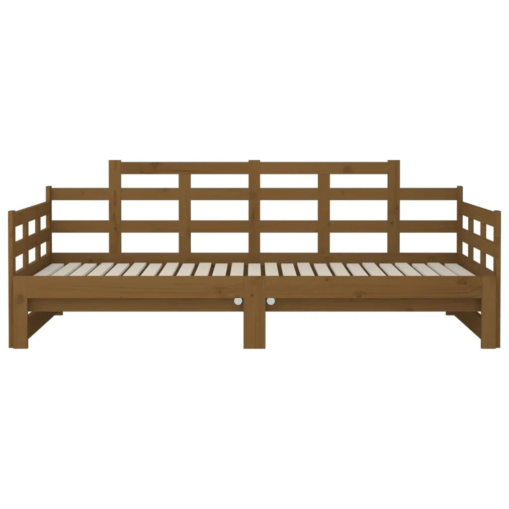 Letto singolo | Letto per adulti | Dormeuse Estraibile Ambra Legno Massello di Pino 2x(90x190)cm