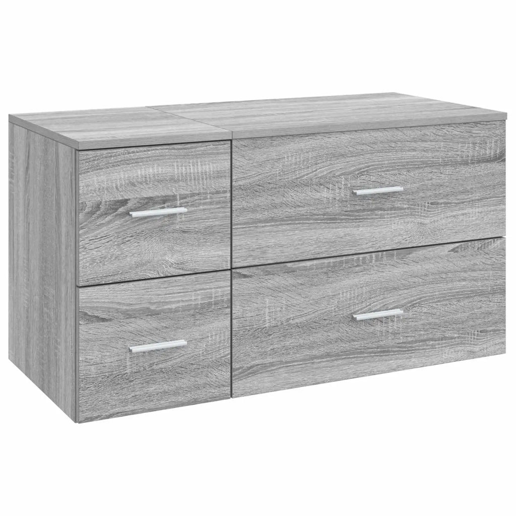 Set di mobili per il bagno 2 pz Sonoma grigio 3404021