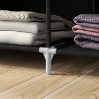 Armadio in Tessuto Portatile 103x43x162,5 cm Appendiabiti e 6 Ripiani Nero