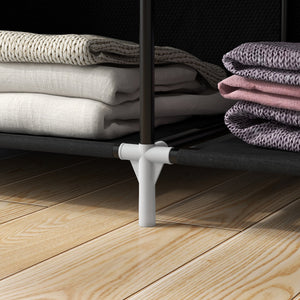 Armadio in Tessuto Portatile 103x43x162,5 cm Appendiabiti e 6 Ripiani Nero