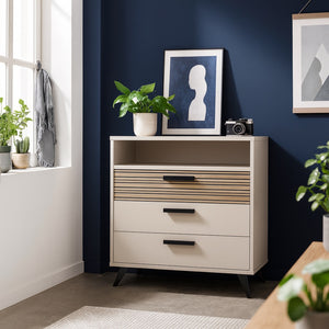 CASSETTIERA BRAVO 92X45XH95CM CASHMERE/RIGATO.