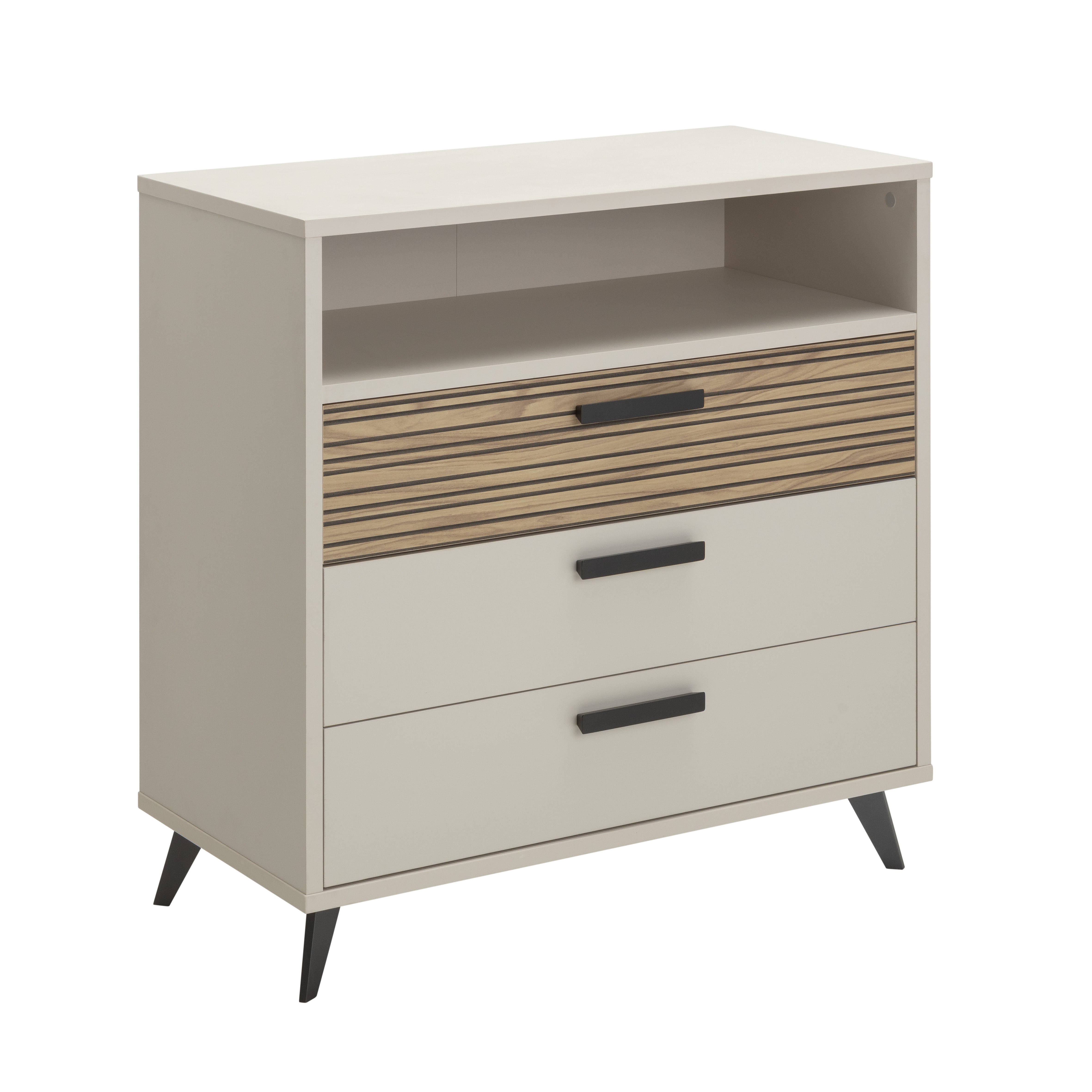 CASSETTIERA BRAVO 92X45XH95CM CASHMERE/RIGATO.