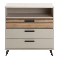 CASSETTIERA BRAVO 92X45XH95CM CASHMERE/RIGATO.