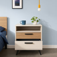 COMODINO BRAVO 51X41XH56CM CASHMERE/RIGATO.