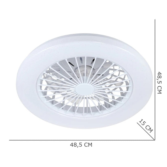 PLAFONIERA VENTILATORE FANNY LED 50W D.48,5CM.