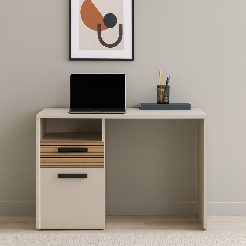 SCRIVANIA BRAVO 110X60XH76CM CASHMERE/RIGATO.