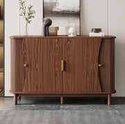 Sideboard in MDF effetto noce 140x40x88 cm; con ripiano regolabile e ante