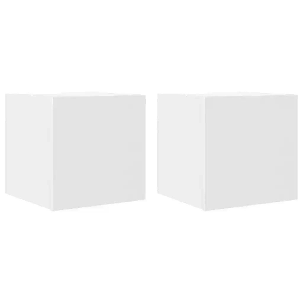 Mobili Porta TV a Parete 2pz-Credenza TV-Console TV Bianchi 30,5x30x30 cm