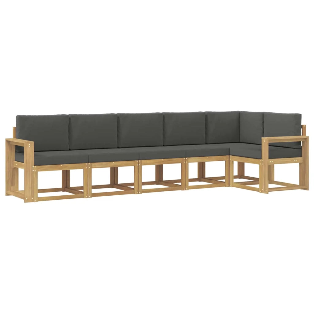 Set di divani da esterno 6 pz Bianco e Antracite Poliestere 3387706