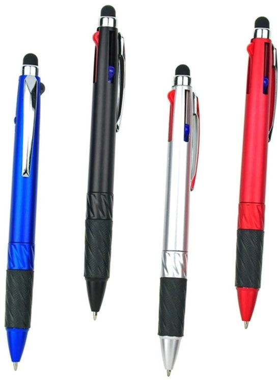 Set di pennarelli multifunzionali a 4 pezzi - Pennarelli da disegno - Pennarelli per scuola e ufficio - Incluso spiedino e catenella - Pennarelli per touch screen