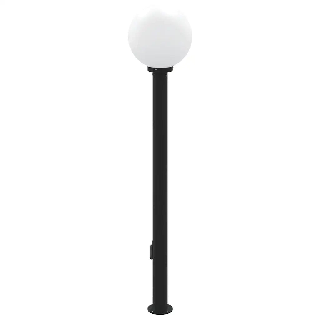 Lampada a paletto con sensore e presa 120 cm Nera IP44 4006125