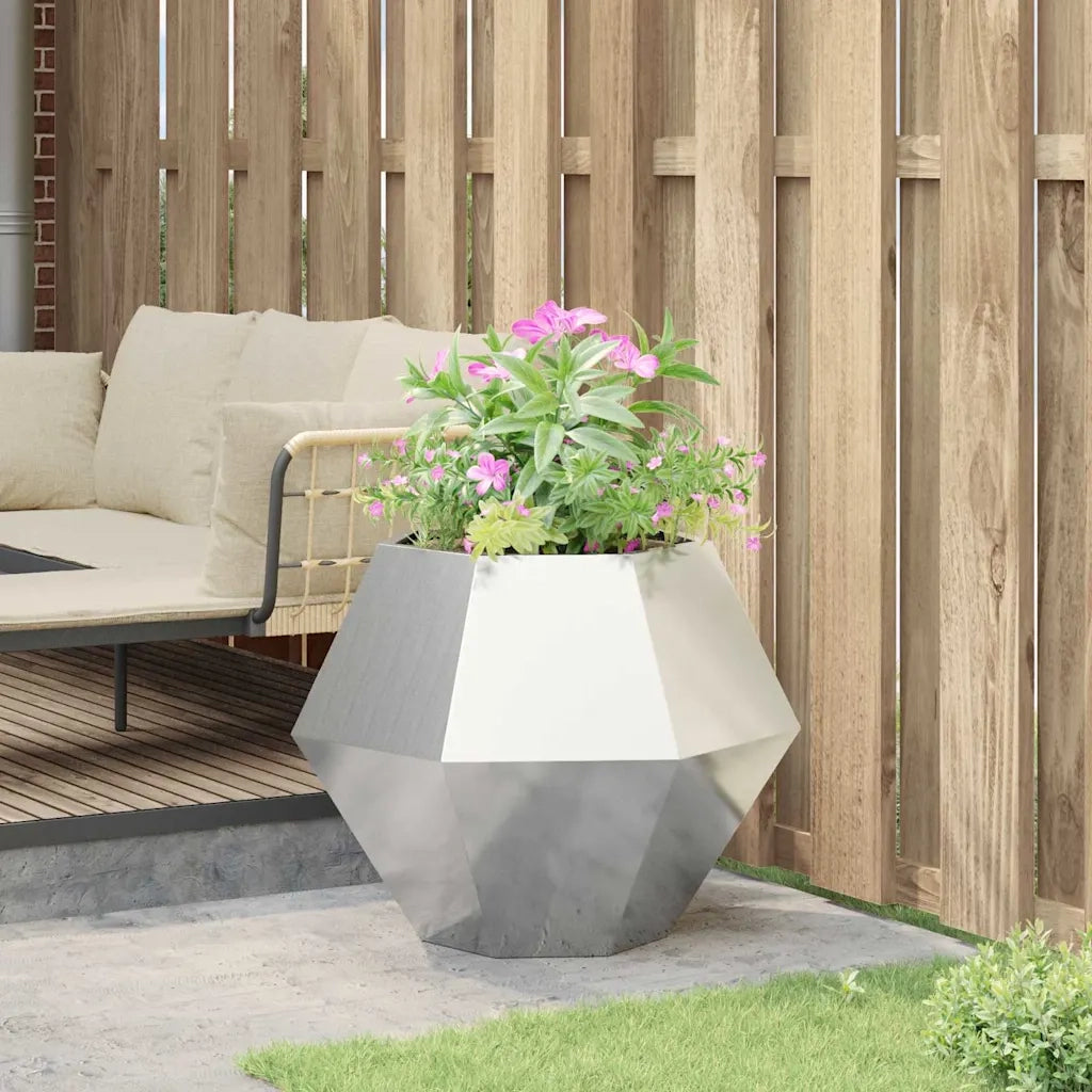 Fioriera | Cassetta per fiori | Vaso Argento 75 x 75 x 60 cm Acciaio inossidabile