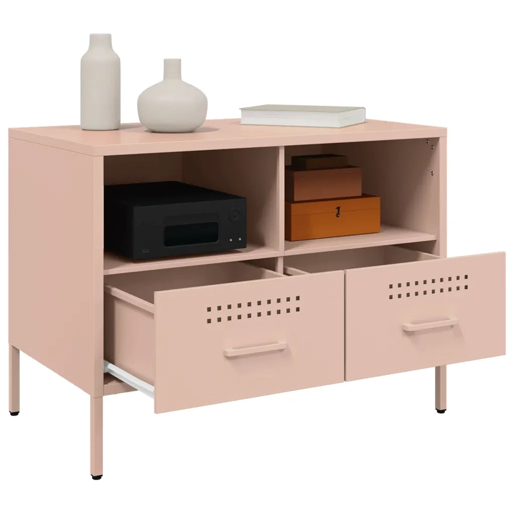 Mobile TV-Credenza per TV-Console TV Rosa 68x39x50,5 cm in Acciaio 650079