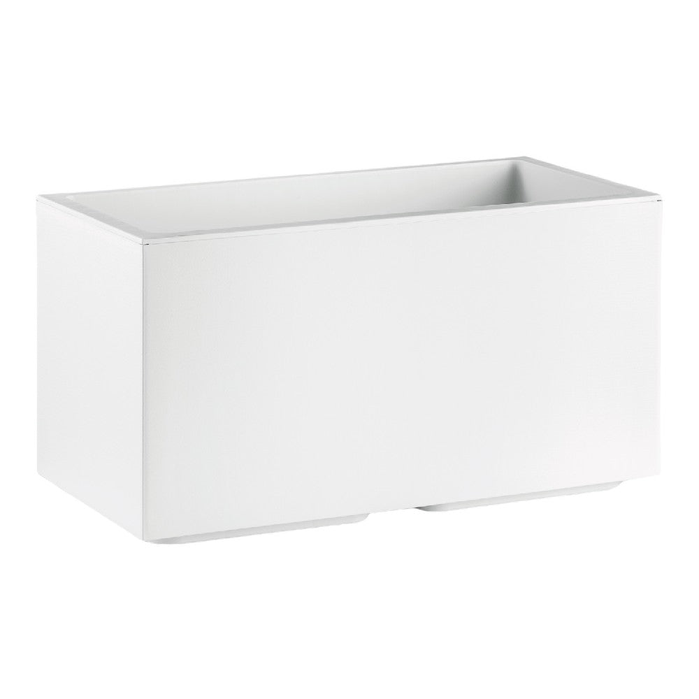 FIORIERA vaso RETTANGOLARE MATHERIA in plastica CON RUOTE 80CM VECA vari colori Color: BIANCO