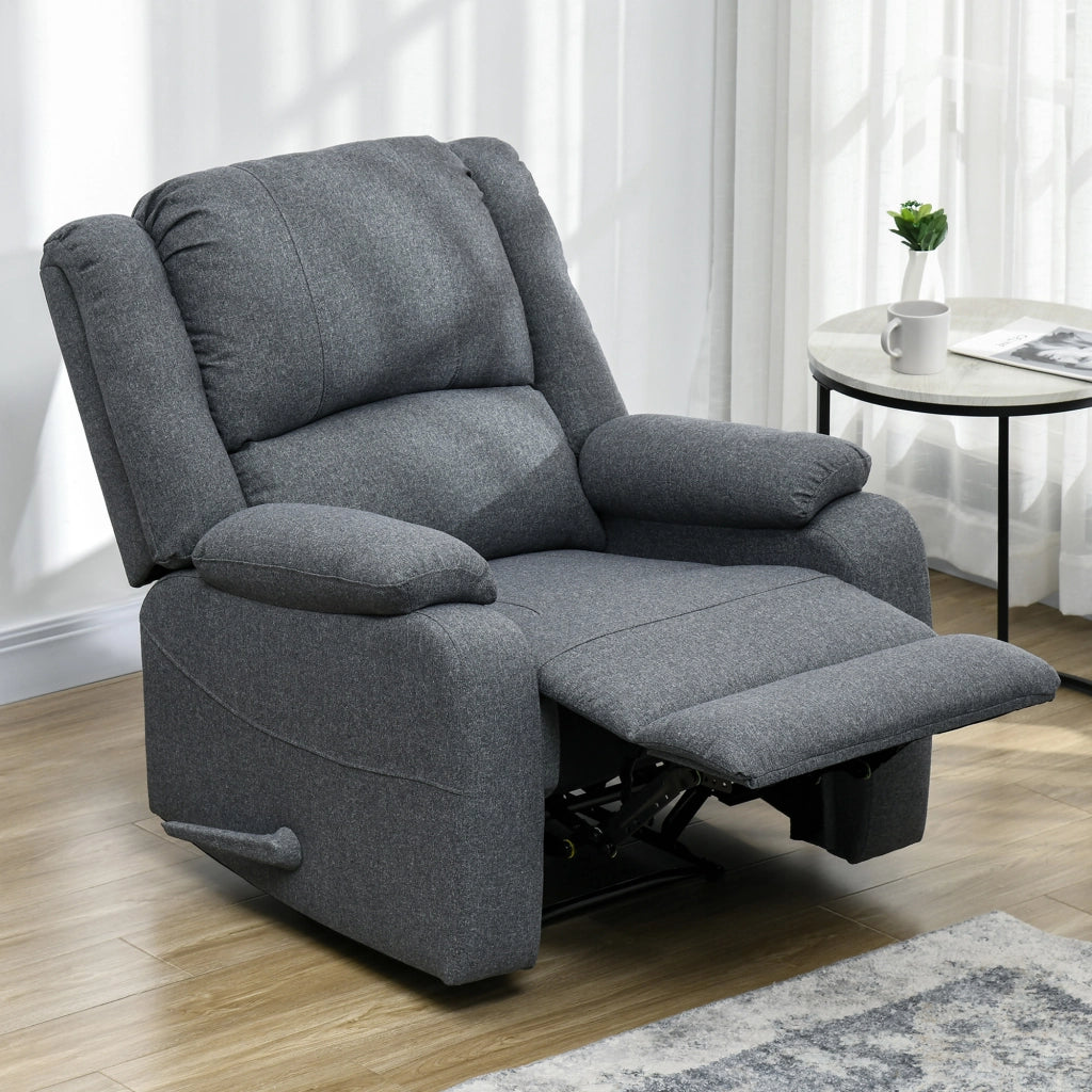 Poltrona Relax Reclinabile con Poggiapiedi Regolabile ¨C zephmum ¨C Grigio 90x96x98