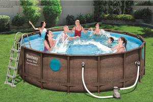 Piscina Bestway 56725 Power Steel Swim Vista 488x122 cm - Marrone