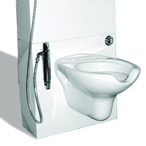 Parete attrezzata di cm h 120 con vaso sospeso, miscelatore e doccetta