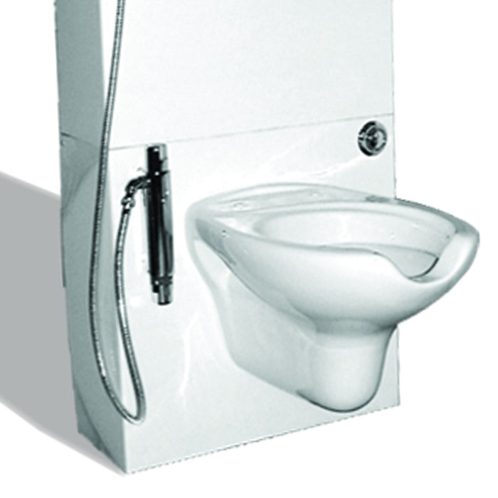 Parete attrezzata di cm h 120 con vaso sospeso, miscelatore e doccetta