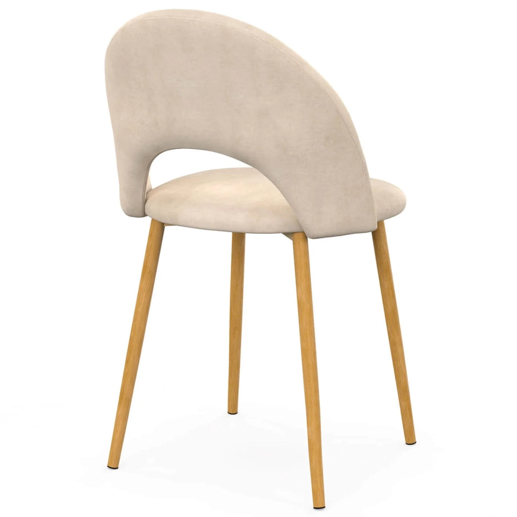 IDMarket - Set di 4 sedie da pranzo MADO in velluto beige
