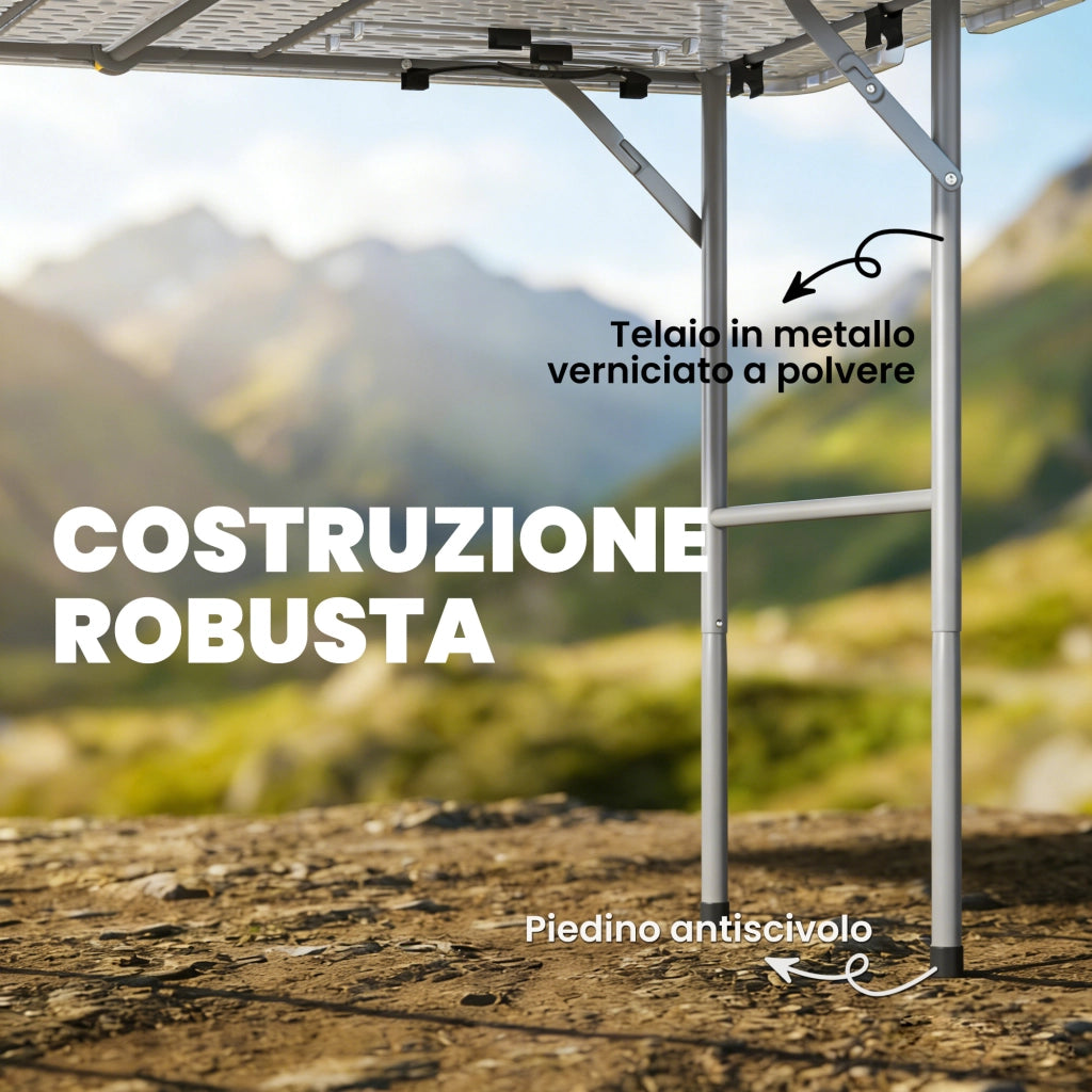 Tavolo da pranzo pieghevole ¨C zephmum ¨C HDPE bianco 120x60x74 cm