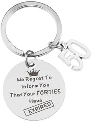 Sleutelhanger con Catena 3cm - Hanger Ronde 3cm - Sleutelring 

Sleutelhanger per 50° Compleanno - Sleutelhanger in Acciaio Inossidabile 

Sleutelhanger Cadeau con Catena - Hanger di Compleanno Sorriso