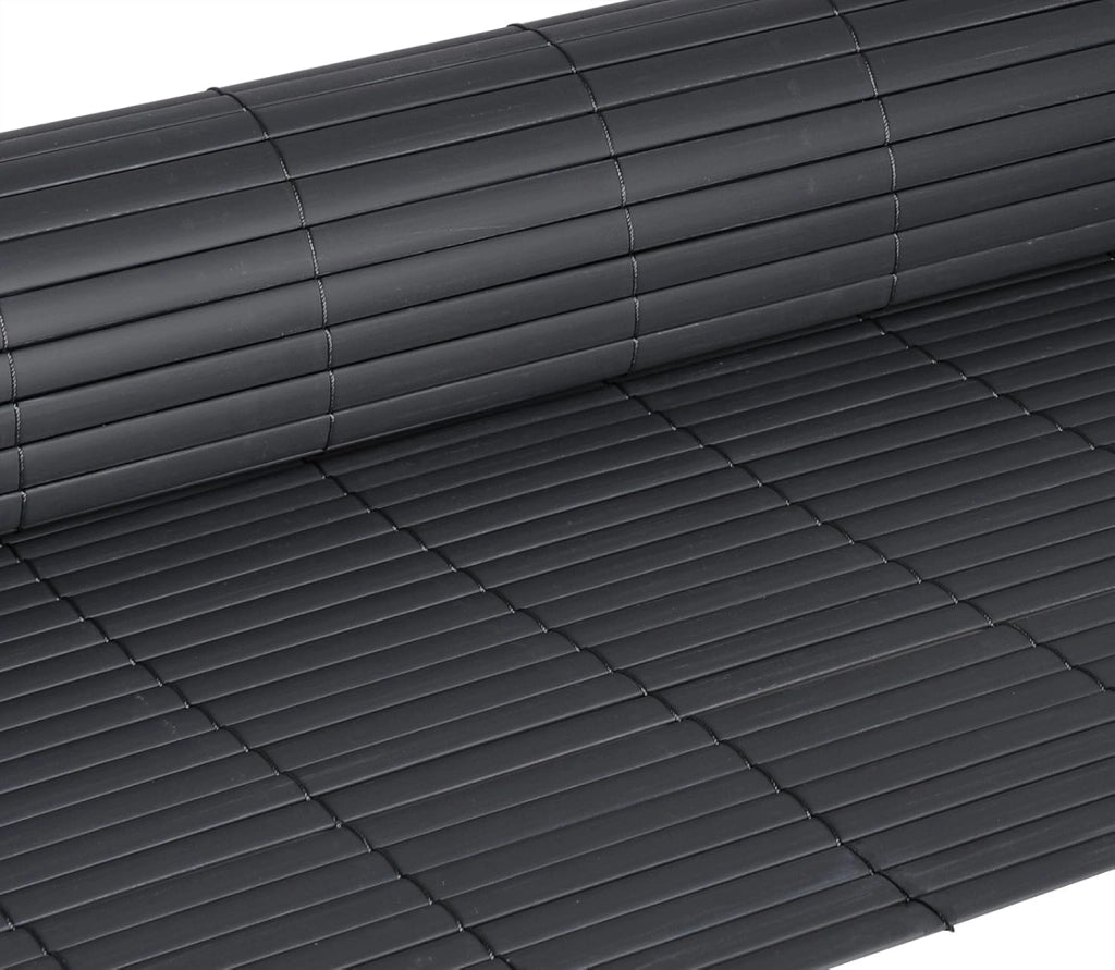 2 PCS Canniccio Fragivento in PVC Anti-Muffa Recinzione per Giardino Balcone Terrazza 500x90cm(LxA) Grigio