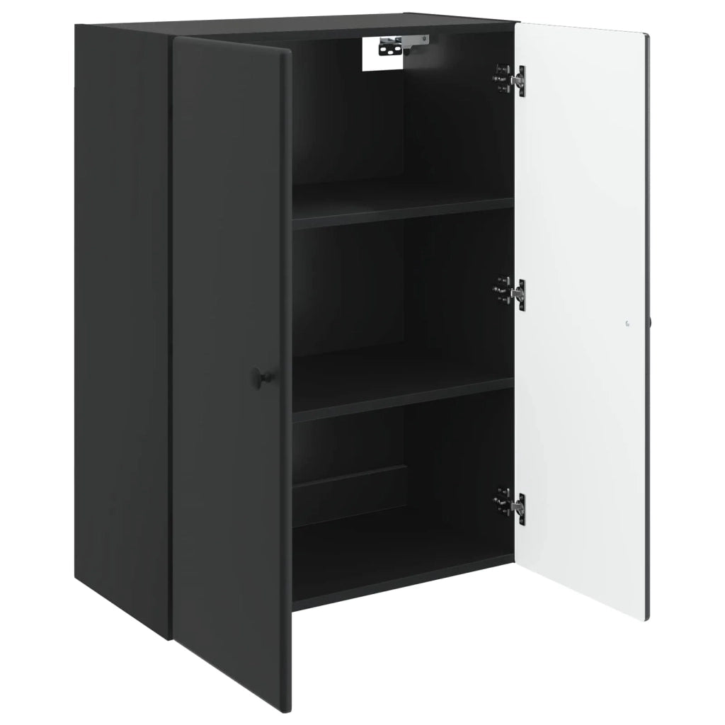 Mobiletto a muro 66 x 34,5 x 90 cm Legno ingegnerizzato Nero 899076