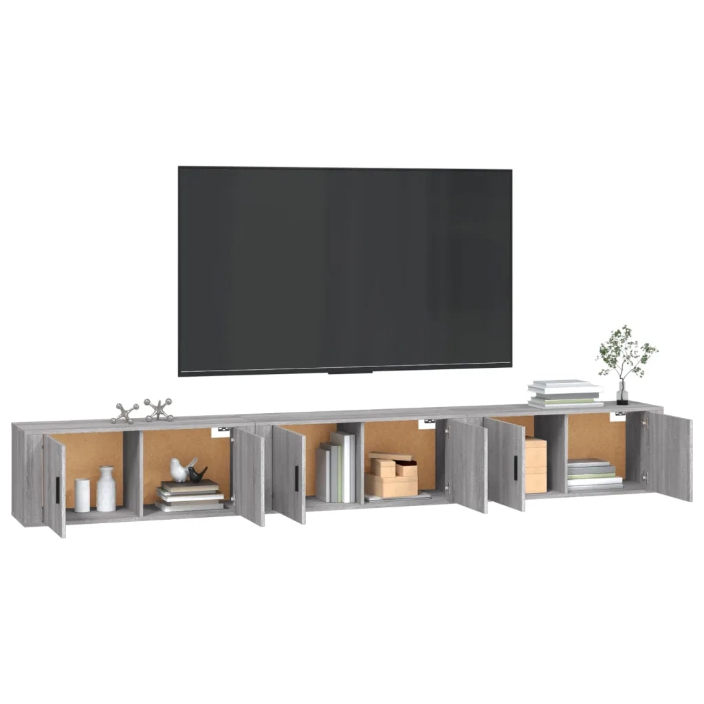 Mobili Porta TV a Parete 3 pz | Armadietto TV | Mobile Porta TV Grigio Sonoma 100x34,5x40 cm