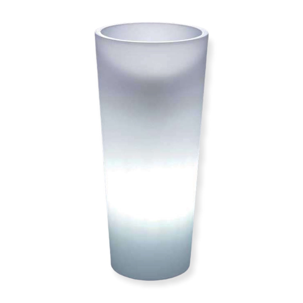 VASO LUMINOSO TONDO cache-pot LED luce bianca ESTERNO alto 85cm Made in Italy