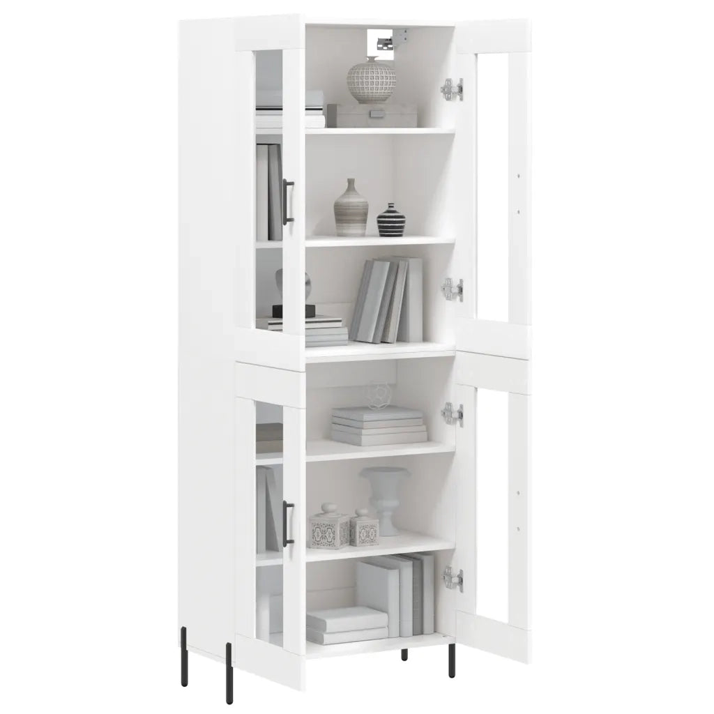 Credenza | Madia | Buffet da pranzo | Armadio da pranzo Bianca 69,5x34x180 cm in Legno Multistrato