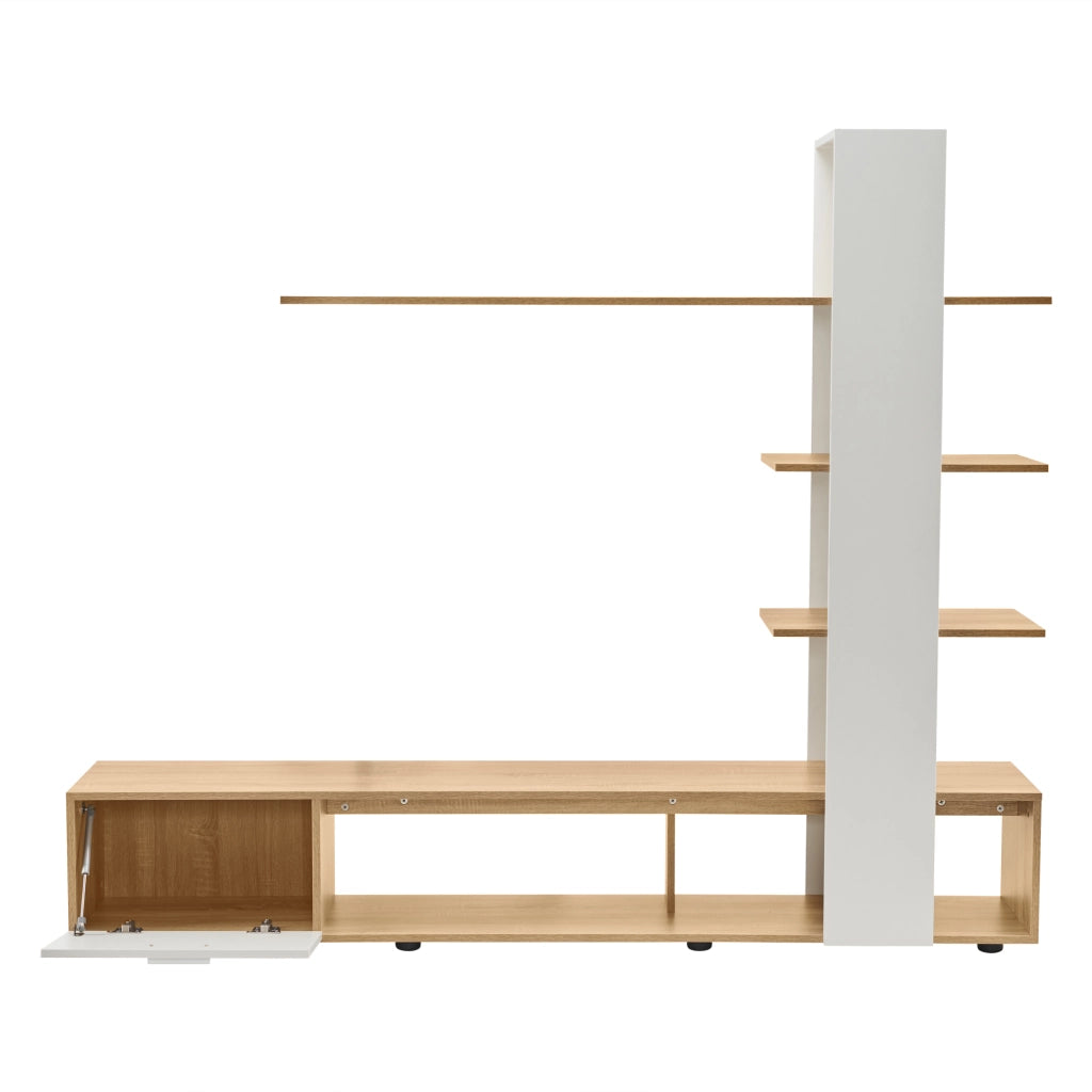 Mobile TV da Parete ¨C Xylo ¨C Rovere Bianco, Legno, 180x33,5x151,5 cm